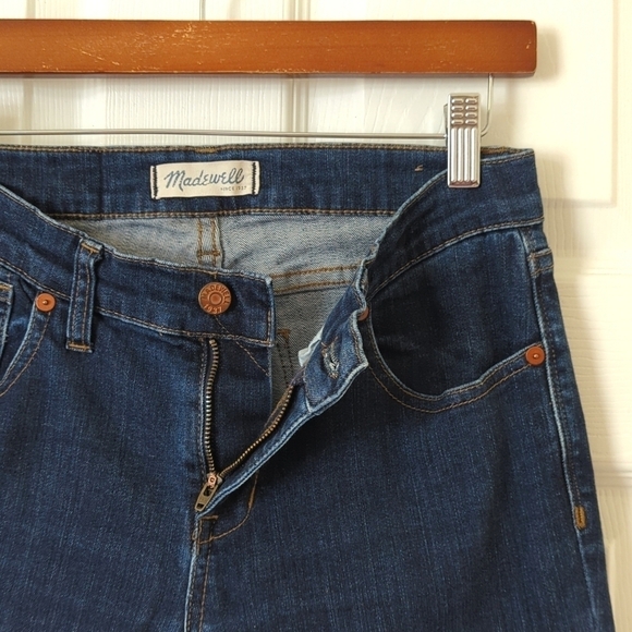 Madewell Classic Dark Indigo Wash Mid Rise Ankle Length Skinny Skinny Jeans 28 - Picture 7 of 15